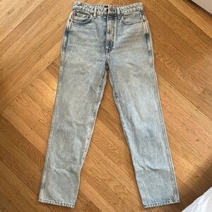 KHAITE Blue Straight Jeans High-Waisted Vintage